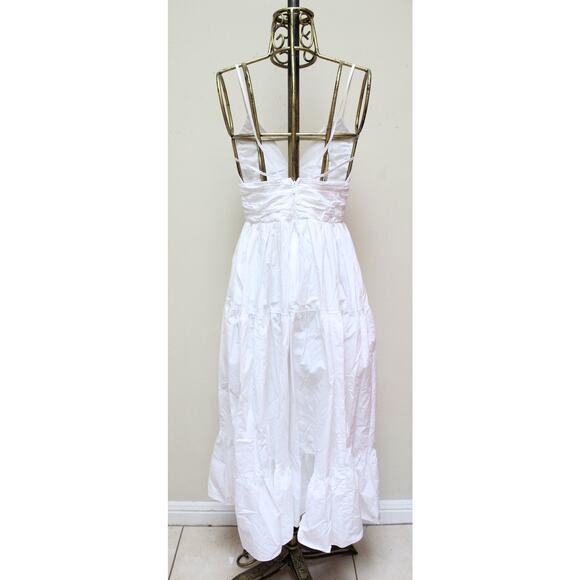 Ulla Johnson Phoebe White Cutout Keyhole Tiered Tie Maxi Dress Size 4 - Picture 5 of 6